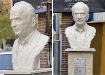 نصب سردیس اکبر رادی جنب تماشاخانه سنگلج