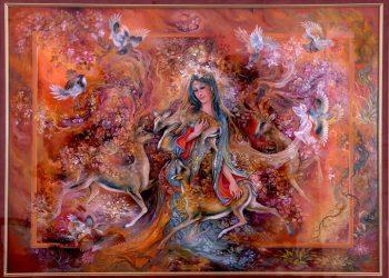 مرمت تابلوی حمایت استاد فرشچیان در سعدآباد به پایان رسید