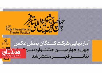 ۵۴۷ اثر از ۱۱۵ متقاضی شرکت در بخش عکس چهل‌ و چهارمین تئاتر فجر